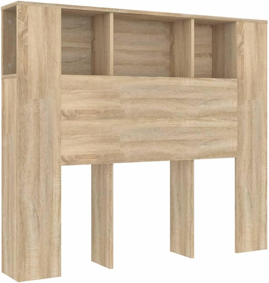 vidaXL | Armário de cabeceira com prateleiras e arrumação em carvalho Sonoma 120 x 18,5 x 102,5 cm