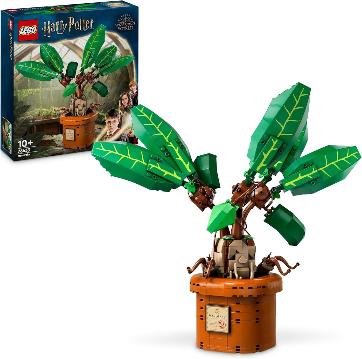 LEGO Harry Potter Mandrágora, presente de comunhão e Páscoa para meninas, meninos e fãs, figura colecionável de plantas e vasos, decoração do quarto e prateleiras, brinquedo de construção 76433