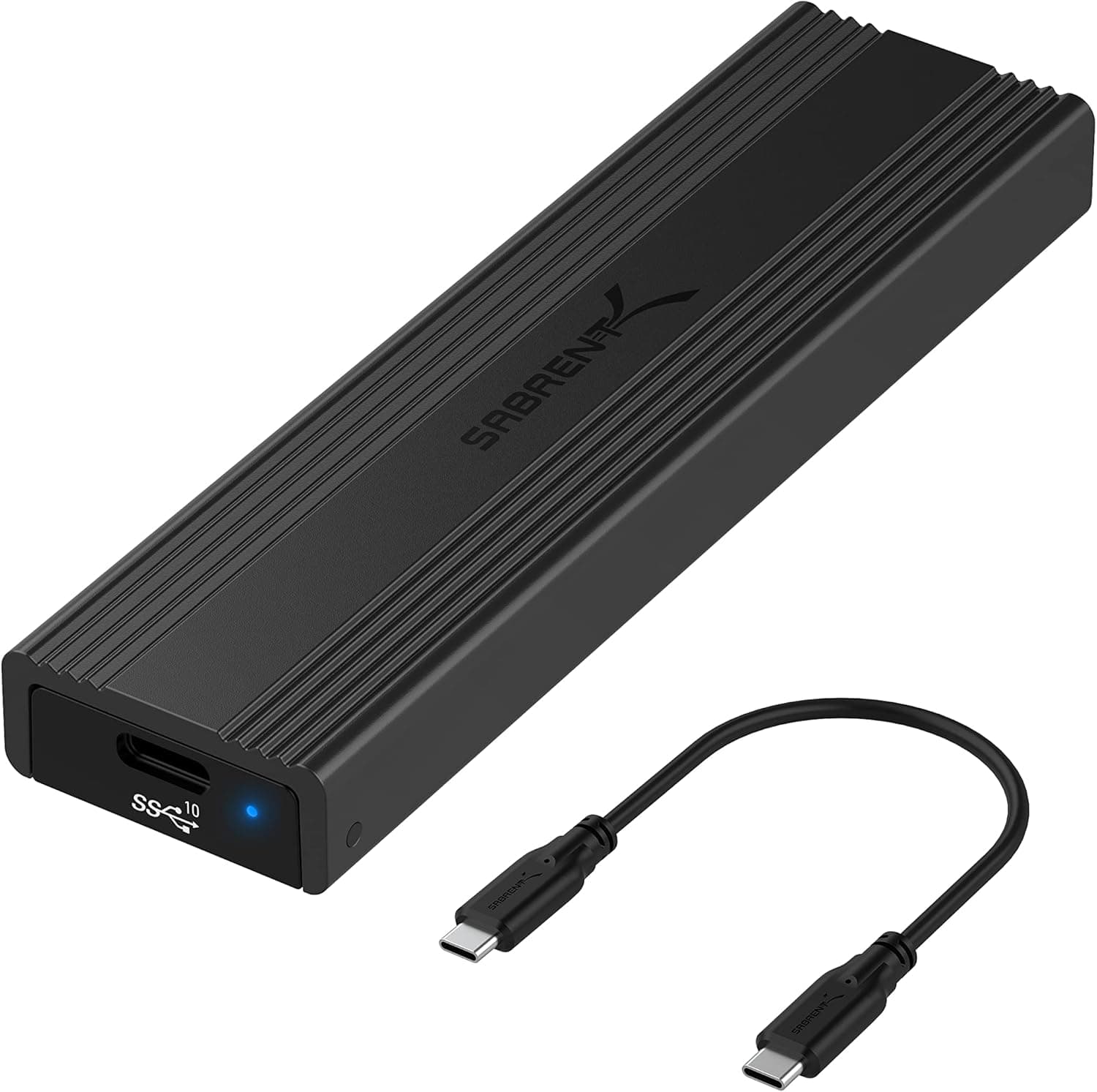 SABRENT Capa M.2 NVMe PCIe e SATA USB 3.2 Tipo-C 10 Gbps chave M e M/B, 2230/2242/2260/2280 Crucial P3, 990 Pro, WD, ideal para editores de vídeos e jogadores, compatível compatível compatível com AC