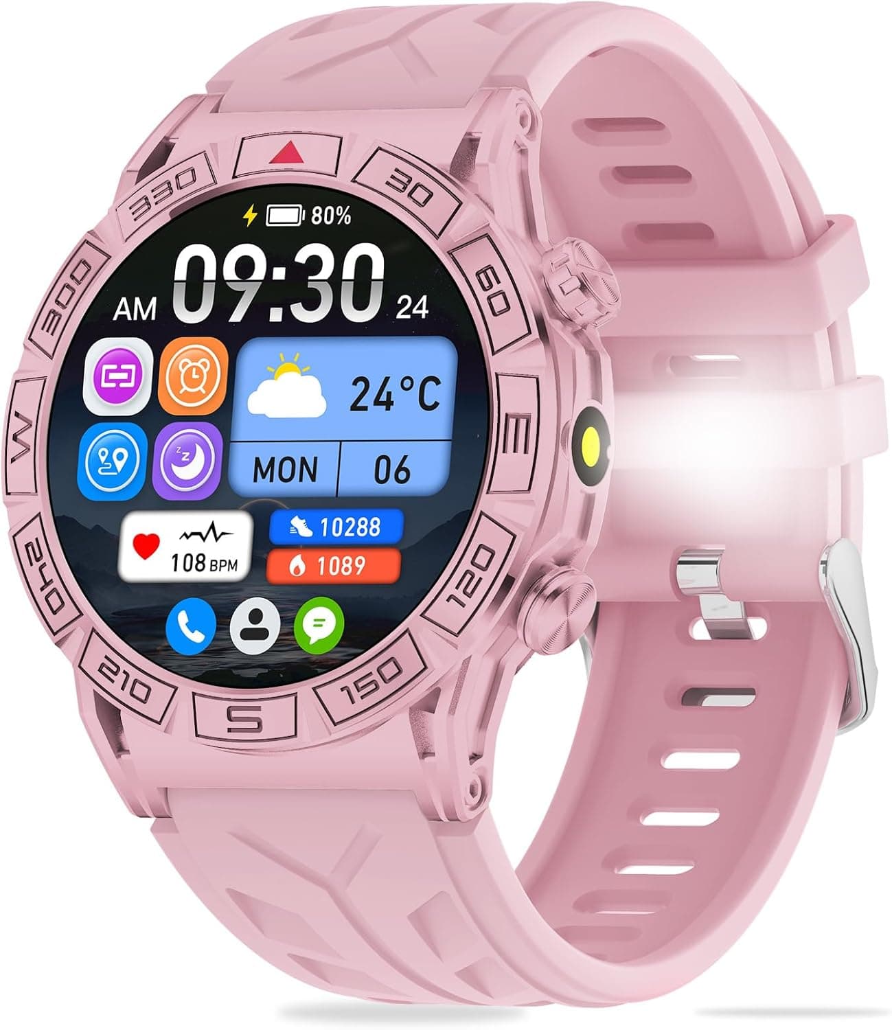 GedFong Smart Watch for Women with Bluetooth Call, 1.39" HD Smart Smartwatch 100+ Sports Modes, Waterproof 1ATM, Heart Sleep Monitor, Smart Watch for Android iOS KC80-Pink