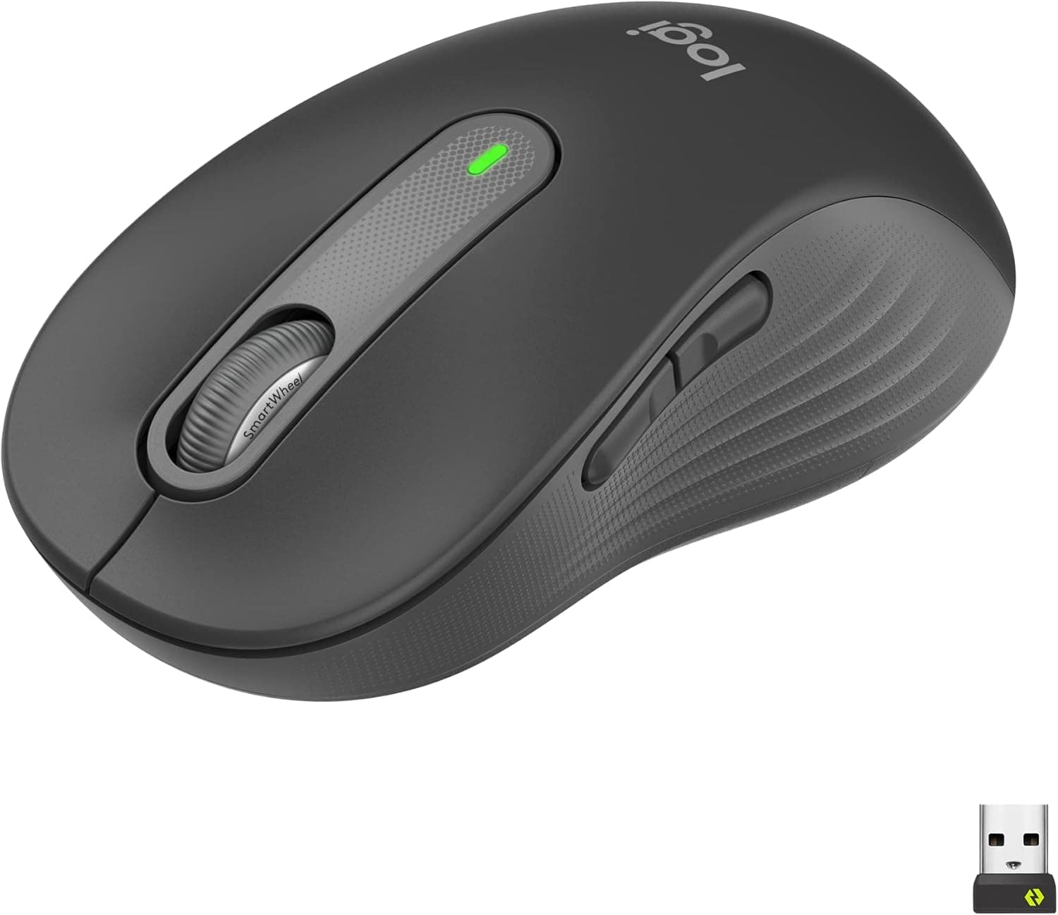 Logitech Signature M650 L rato sem fios de tamanho normal - para mãos grandes, 2 anos de pilha, cliques silenciosos, botões personalizáveis, Bluetooth, PC/Mac/multidispositivo/Chromebook - cinzento