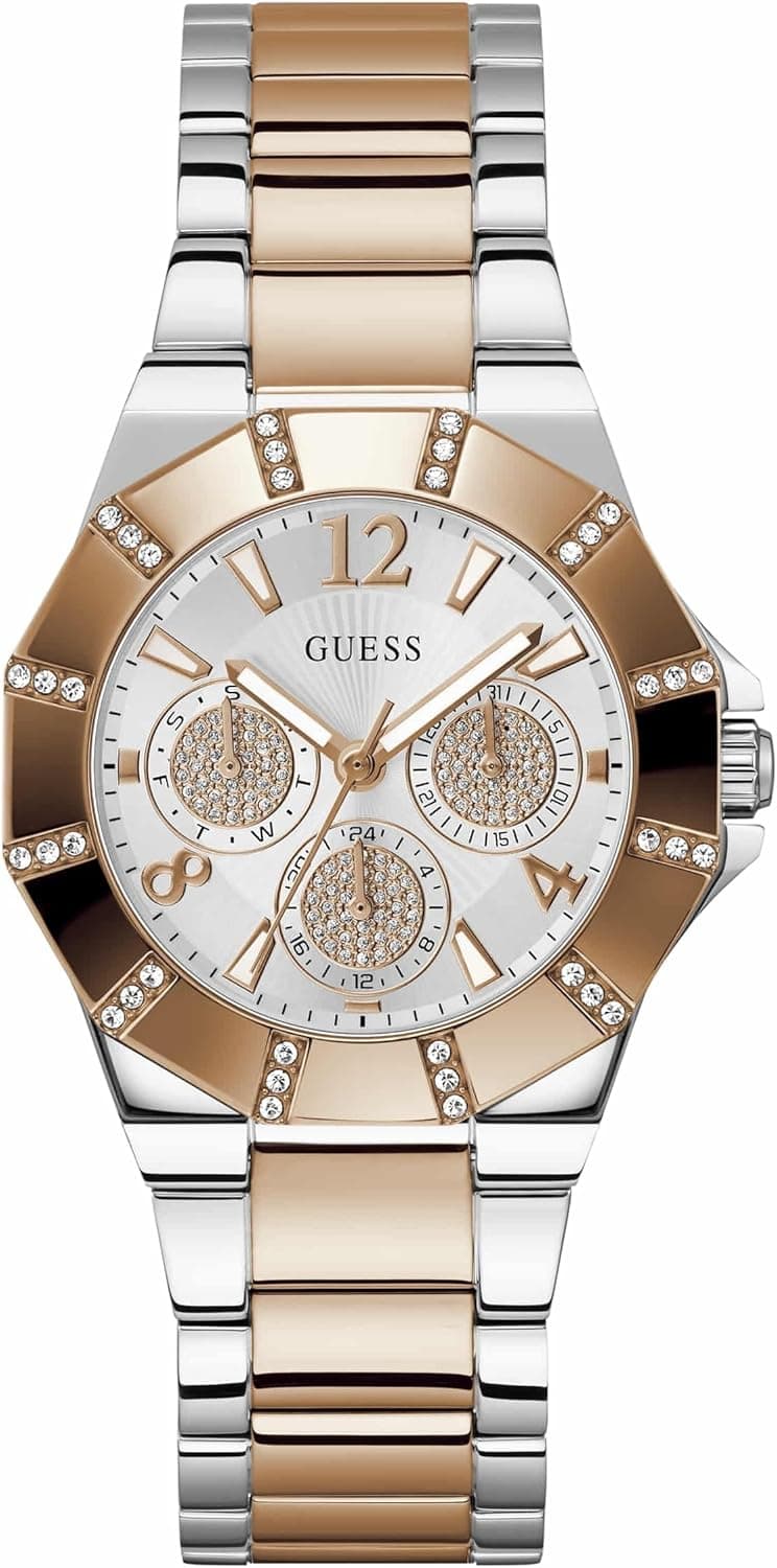 Guess Relógio analógico para homem de quartzo com correia em aço inoxidável GW0616L3, multicolorido, pulseira