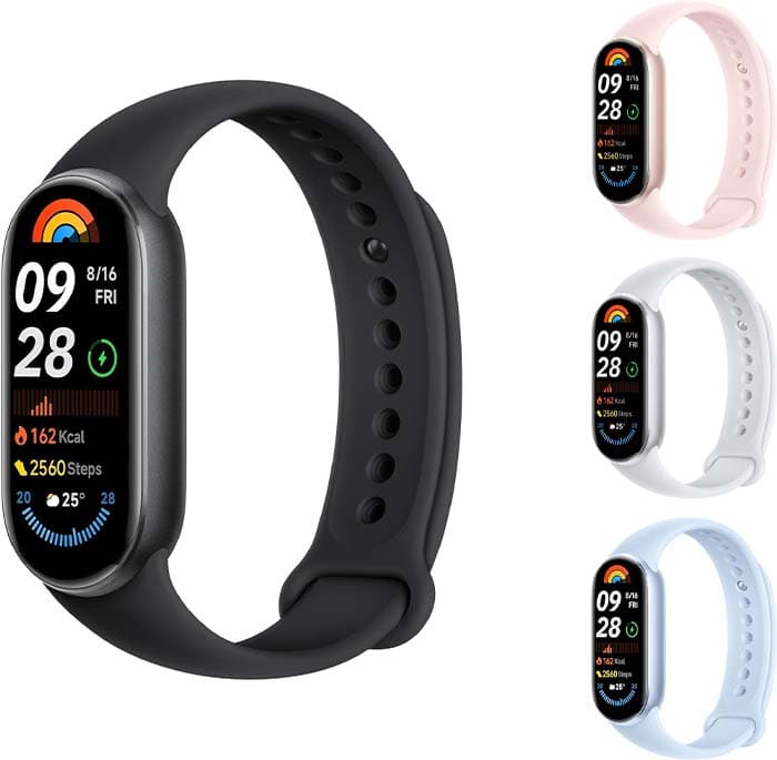 Xiaomi Smart Band 9 Pulseira de atividade, até 21 dias, ecrã AMOLED com taxa de atualização de 60 Hz, sensor de frequência cardíaca