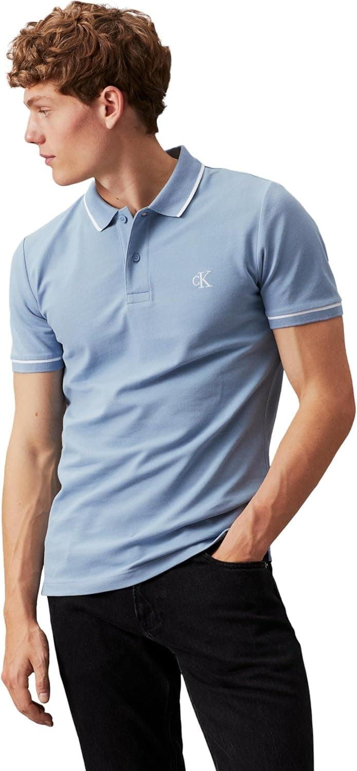Calvin Klein Polo de manga curta para homem Tipping Slim Fit