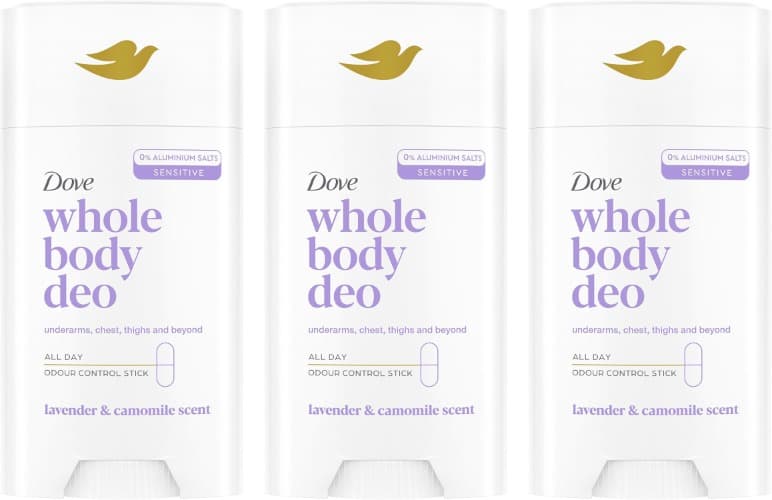 Dove Stick All Over Body Lavender | Desodorizante em stick com aroma a lavanda, 75 ml x 3