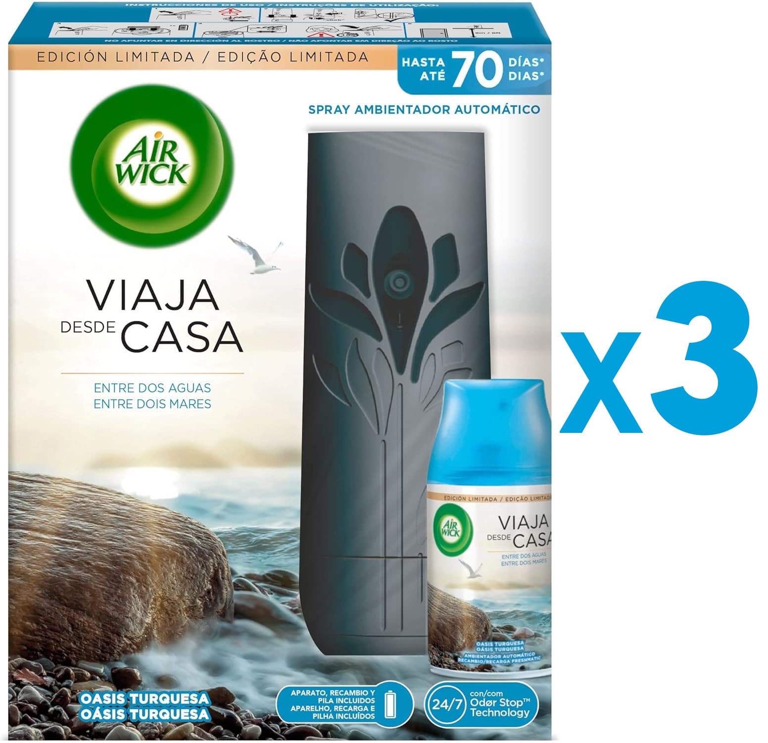 Air Wick Freshmatic 1 aparelho e 1 peça de reposição para ambientador em spray automático x 3