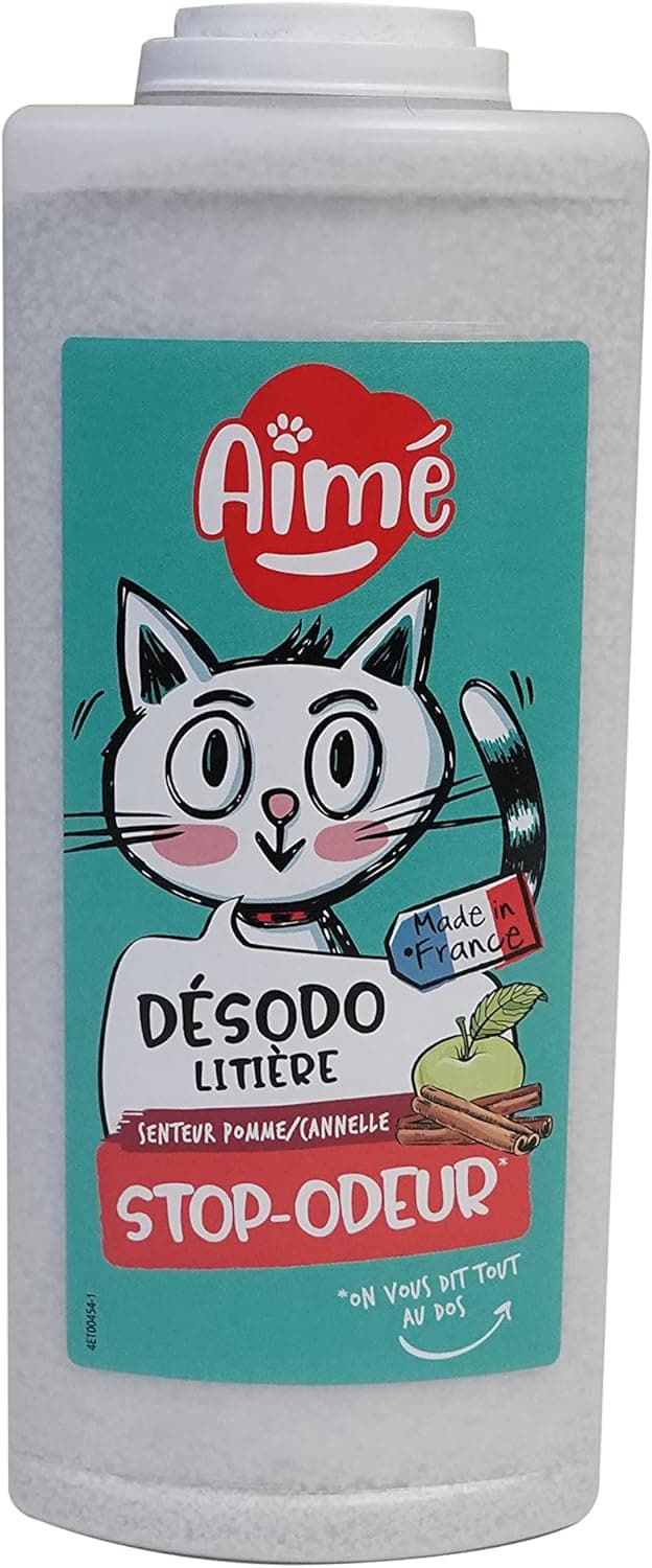 Aimé | Neutralizador de odores para areia de gato em grânulos com aroma a maçã e canela, 700 ml