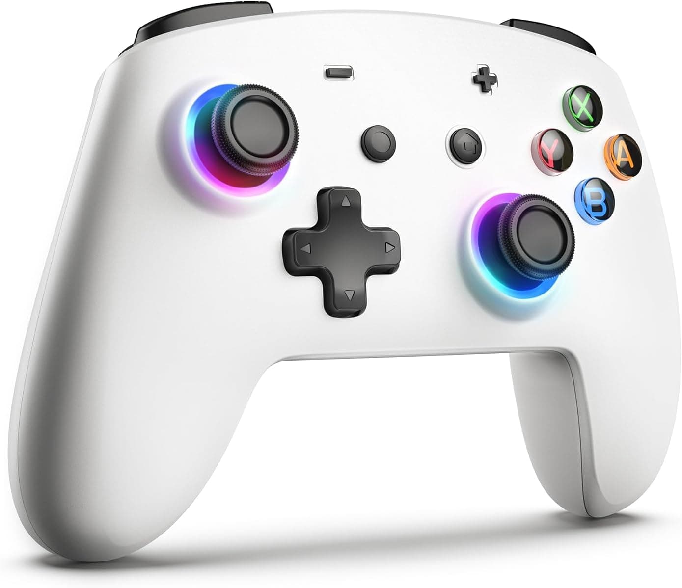 2024 Comando sem fios UPGRADE para Switch/Switch Lite/Switch OLED, comando RGB Pro Controller com função de despertar/botão Sync/Turbo/ vibração ajustável/giroscópio/LED RGB/programável/ergonómico