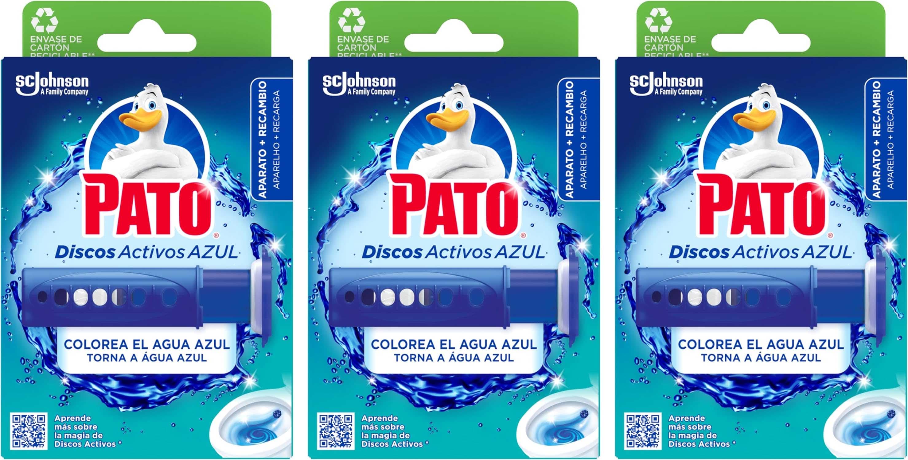 Pato Discos ativos água azul - Aplicador WC com substituição (6 discos) - limpeza e perfume a sanita