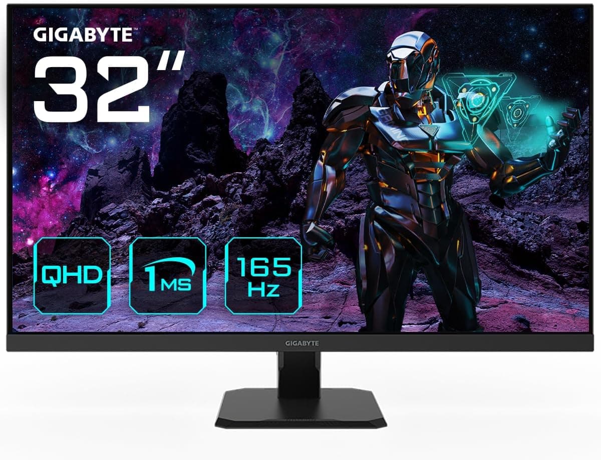 Gigabyte GS32Q | Monitor gaming plano de 32″ QHD com painel IPS, taxa de atualização de 165 Hz e tempo de resposta de 1 ms