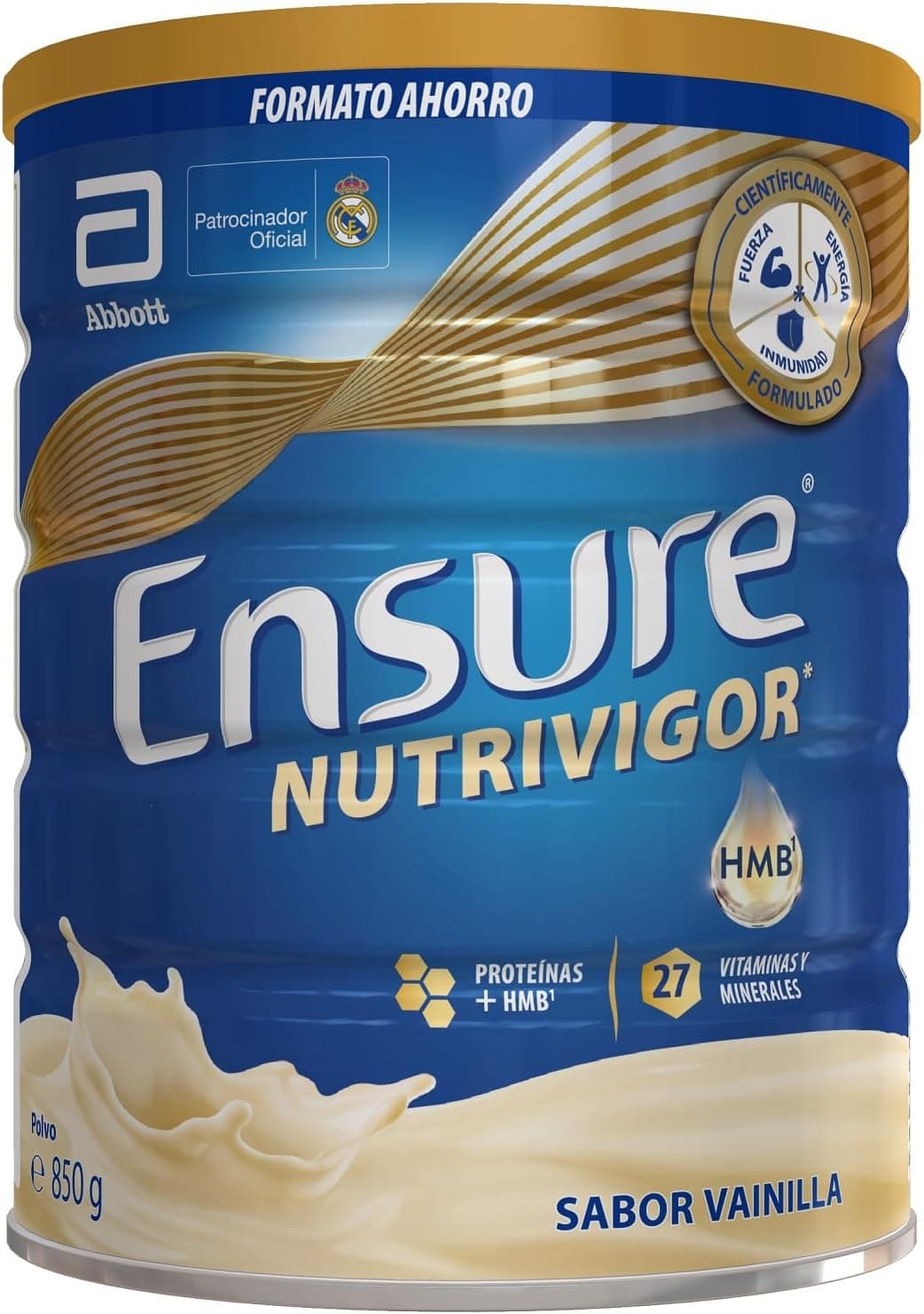 Ensure Nutrivigor - Suplemento Alimentar para Adultos, com HMB, Proteínas, Vitaminas e Minerais, como Cálcio - Sabor Baunilha - 850 g