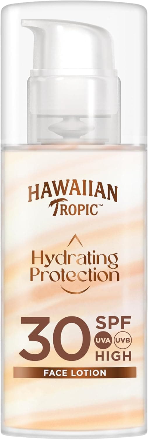HAWAIIAN Tropic Silk Hydration Air Soft Face Spf 30 - loção solar protetora para o rosto, creme hidratante facial com proteção, branco, fresh, 50 milímetros