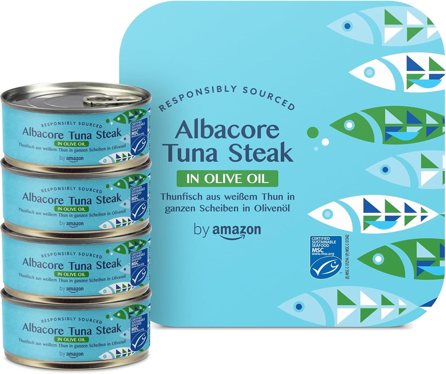 by Amazon MSC Bonito norte em azeite de oliva, 4 x 160 g