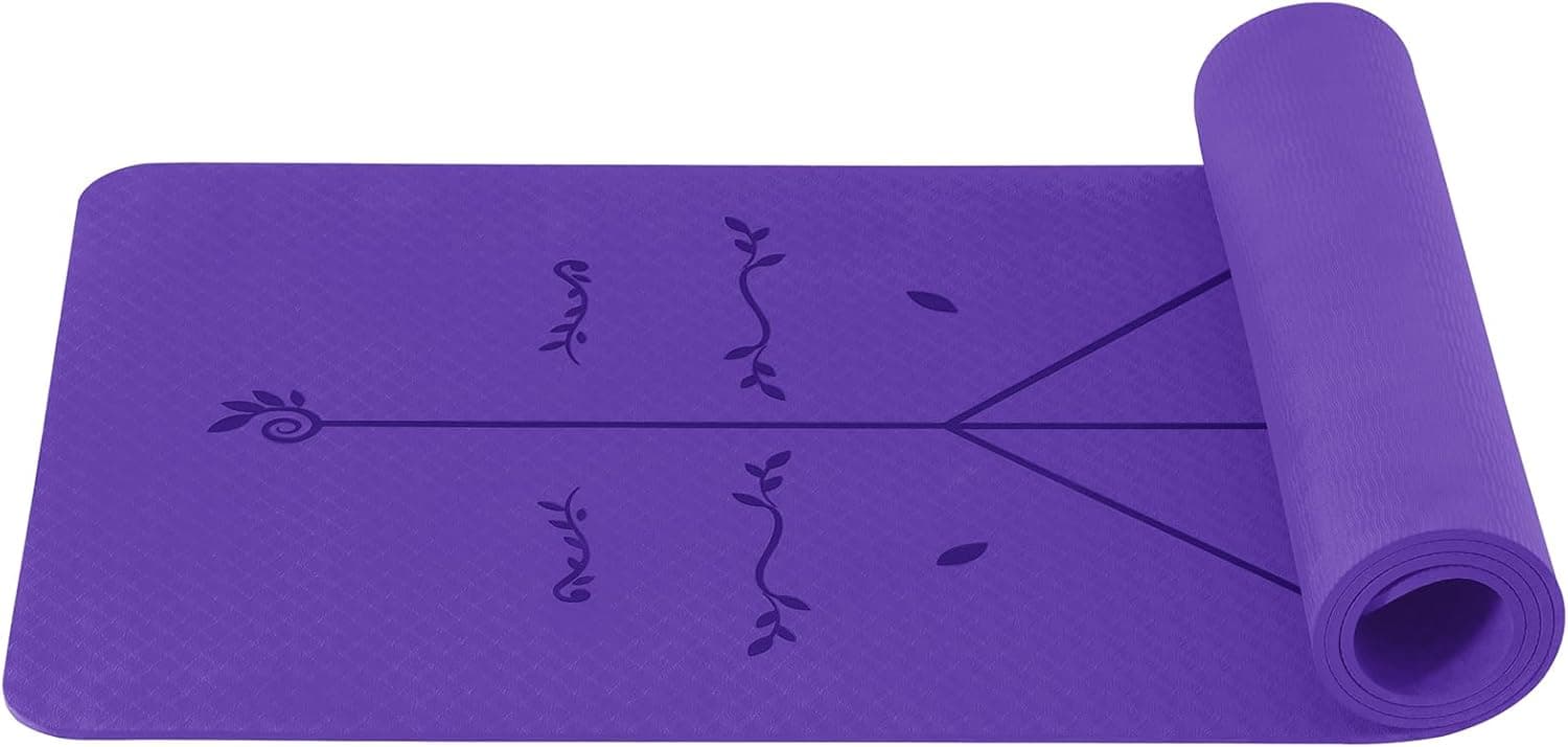 Good Nite Tapete de ioga de 6 mm, tapete de ginástica, TPE, antiderrapante, para fitness, pilates, para ioga, pilates, treino, 183 x 61 x 0,6 cm