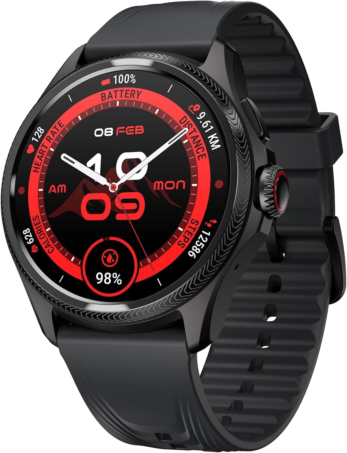 Ticwatch Pro 5 Enduro Black Smartwatch para homens 1,43 "Android Wear OS relógio inteligente 90 horas de bateria 110 modos de treino 7/24 ritmo cardíaco não é compatível com iPhone/iOS