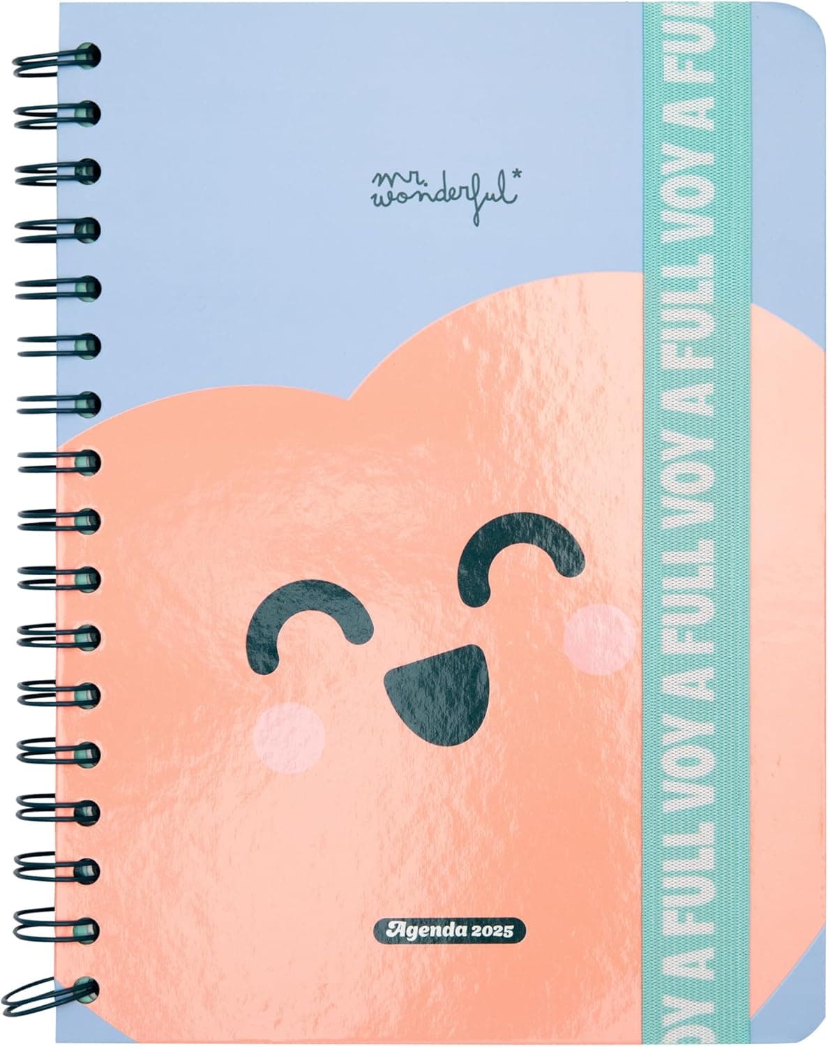 Mr. Wonderful - Agenda Wonder 2025 semanal - Vou a full - inclui 8 folhas de autocolantes e bloco de notas adesivas com formas