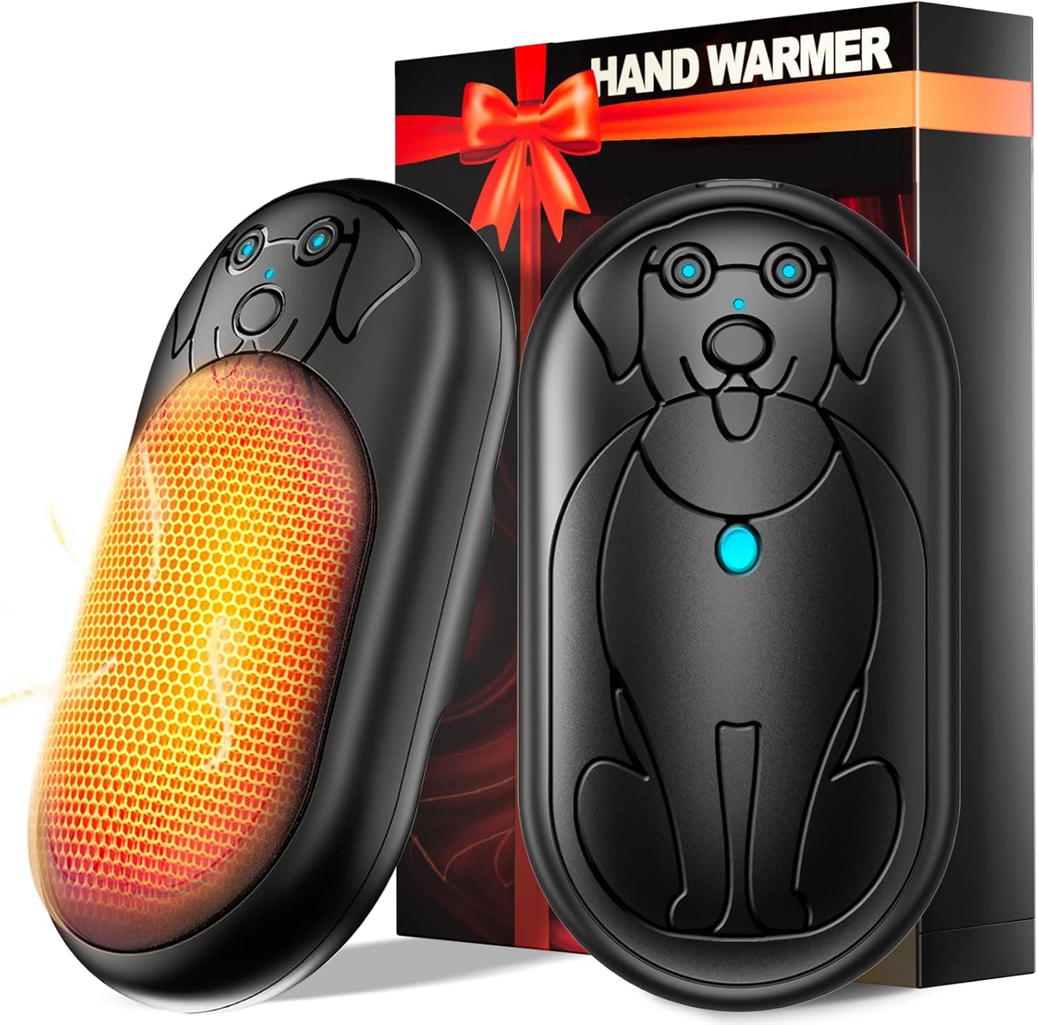 Aquecedor de mãos recarregável de 2 peças, aquecedor portátil elétrico aquecedor mãos de bolso, presentes para o Natal/Camping/Caça/caminhadas