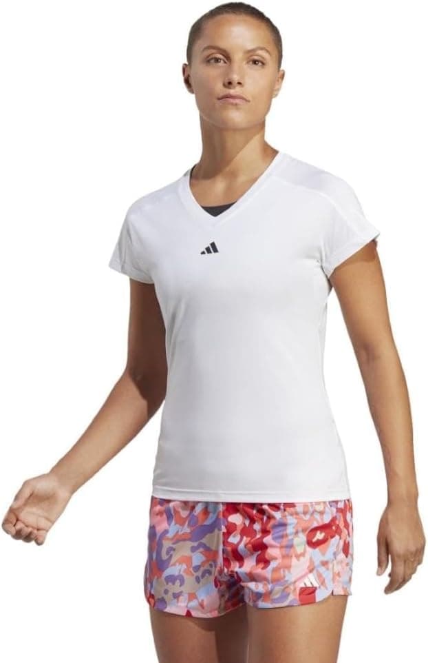 adidas Aeroready Train Essentials Minimal Branding V-Neck T-Shirt T-shirt para mulher, embalagem de 1
