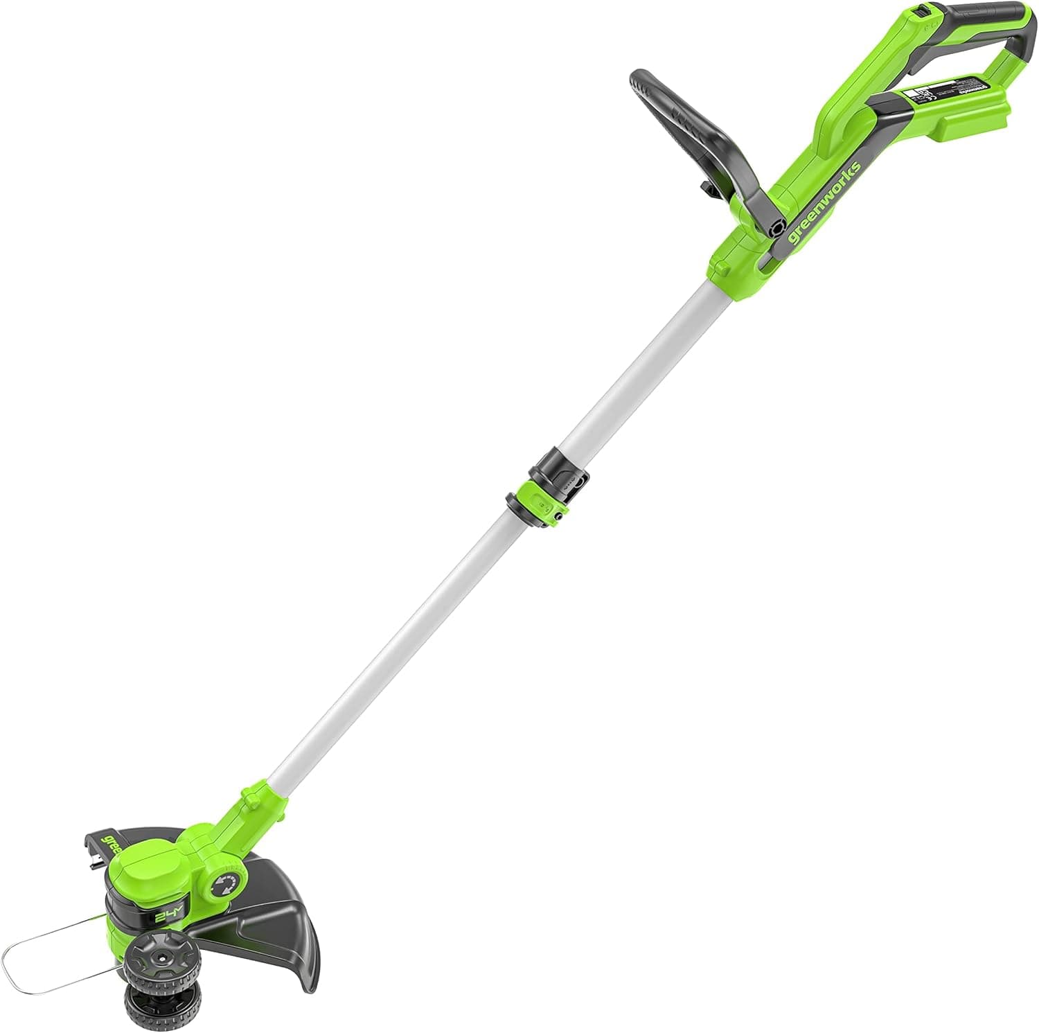 Greenworks 24 V Corta-garrafas de bateria para jardins pequenos e médios, 30 cm de largura de corte, alimentação de fio de nylon 1,65 mm, sem bateria 24 V nem carregador, 3 anos de garantia G24LT30