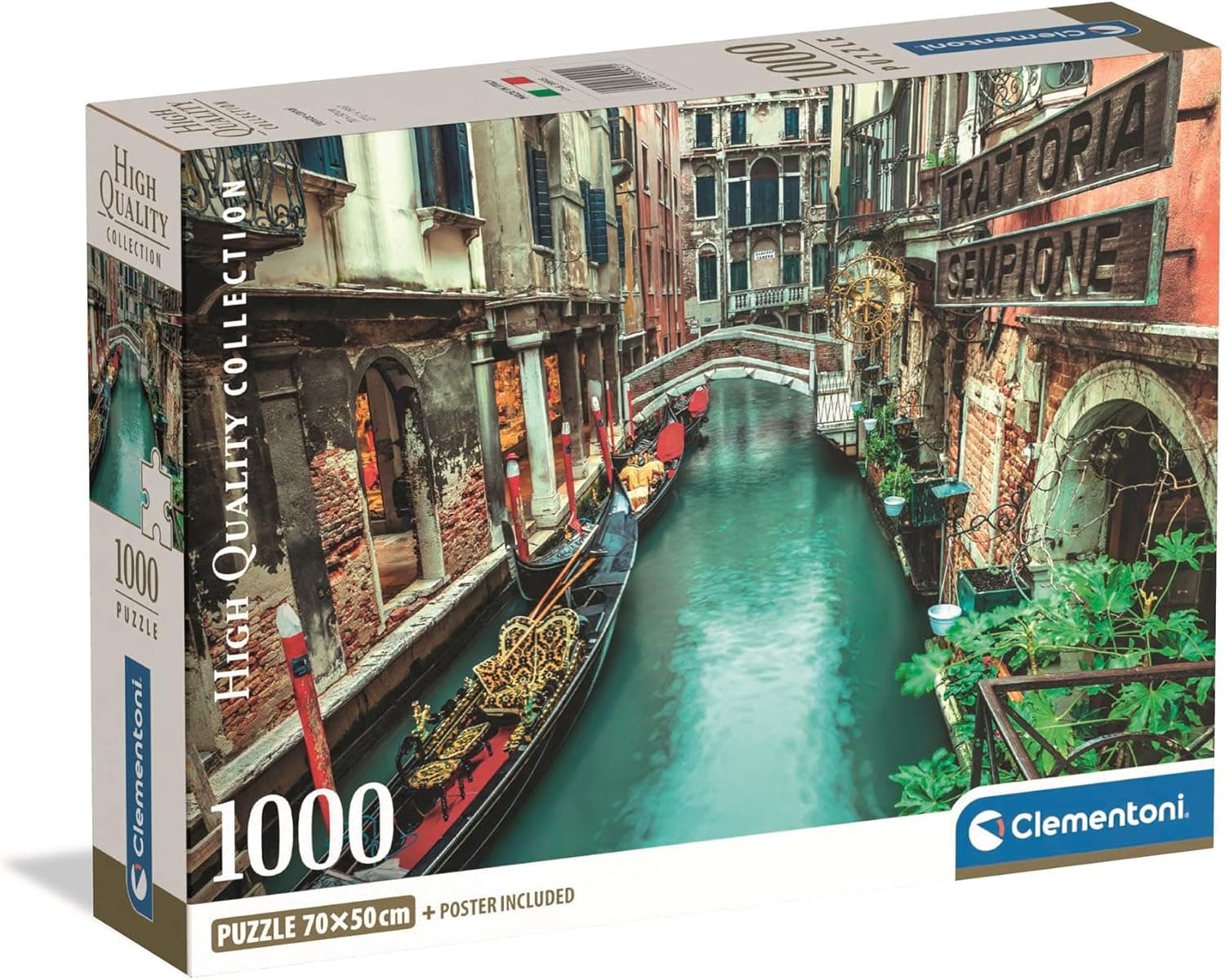 Clementoni - Puzzle para adulto, canal de Veneza, 1000 peças