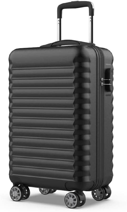 NUMADA Conjunto de malas rígidas 3/4 peças, mala de cabine 53 cm, média 63 cm, grande 75 cm e necessitar. Resistentes, leves e seguros, 1. Preto, 1. Cabina (S)