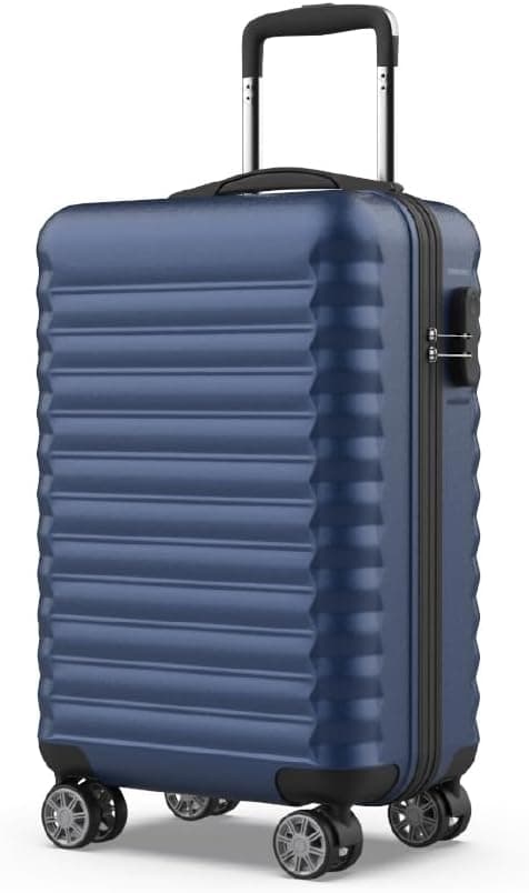 NUMADA Conjunto de malas rígidas 3/4 peças, mala de cabine 53 cm, média 63 cm, grande 75 cm e necessitar. Resistentes, leves e seguros, 2. azul-marinho