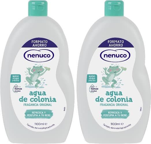 Nenuco Água de colónia, fragrância original, com menos álcool, formato de poupança de 1100 ml x2
