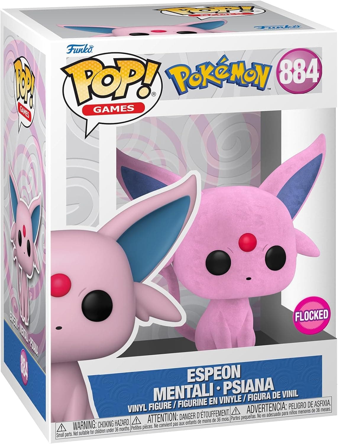 Funko Pop! Games: Pokemon - Espeon - (Flocked) - Figura de vinil colecionável - ideia de presente - Mercadoria Oficial
