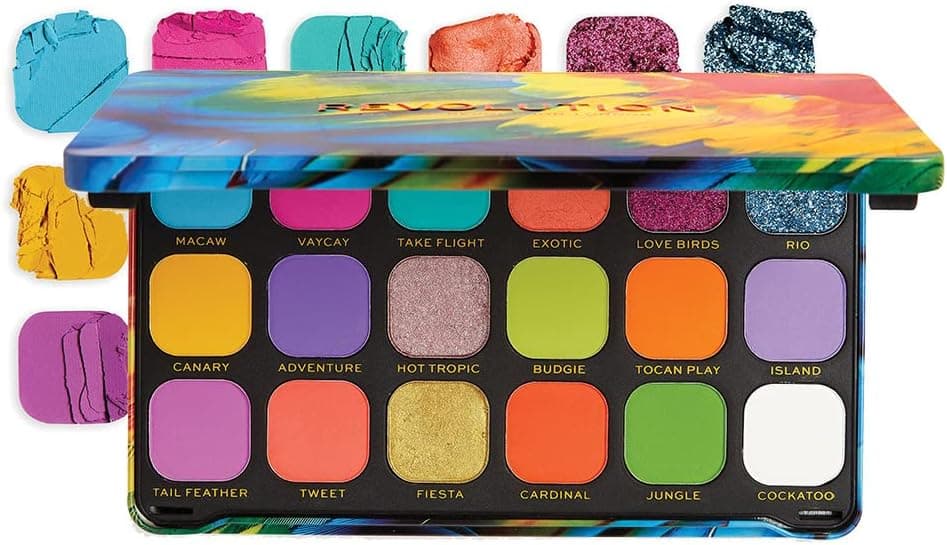 Makeup Revolution Paleta de sombras de olhos Forever Flawless | Bird of Paradise | 18 sombras, 19,8 g
