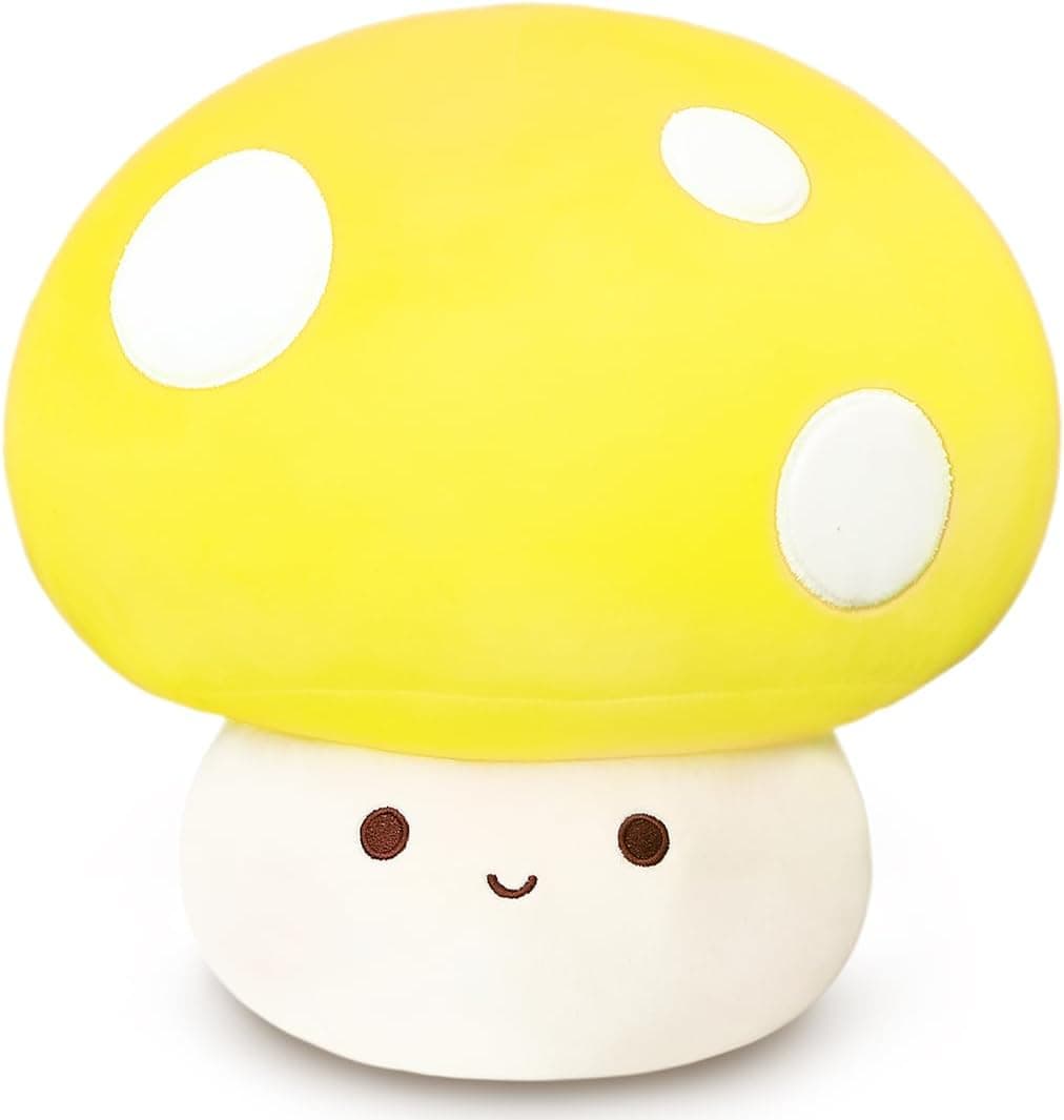 SNOWOLF Amarelo 30 cm brinquedo de peluche de cogumelo 3D macio almofada de peluche Kawaii abraço almofada presente para meninas meninos mulheres decoração natal festa dos namorados