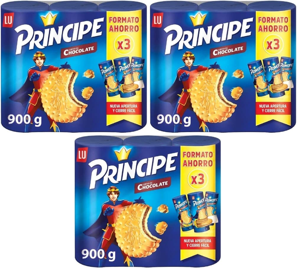 Príncipe Original bolachas sanduíche recheadas com creme de chocolate com leite, 300g x 9