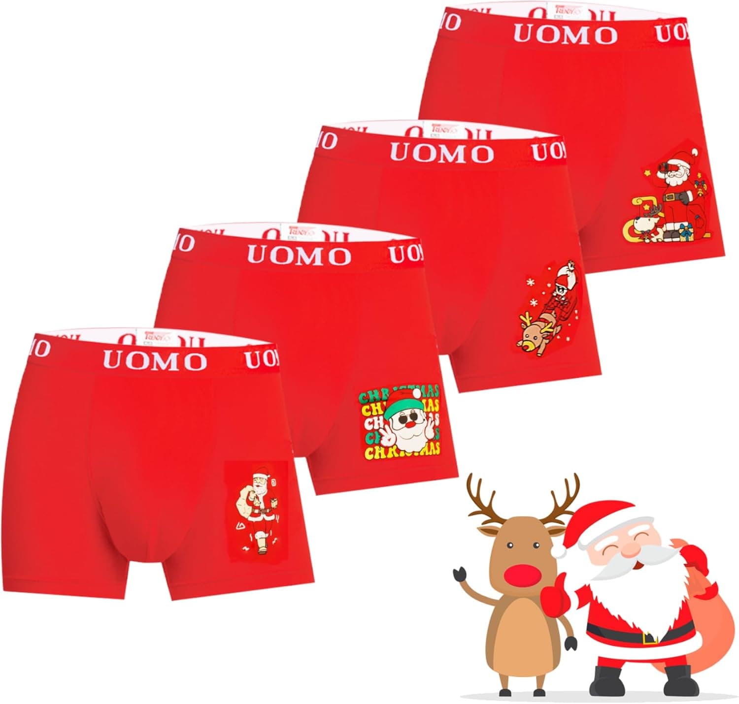 Trendy Boy Boxers natalícios para homem com algodão de primeira qualidade