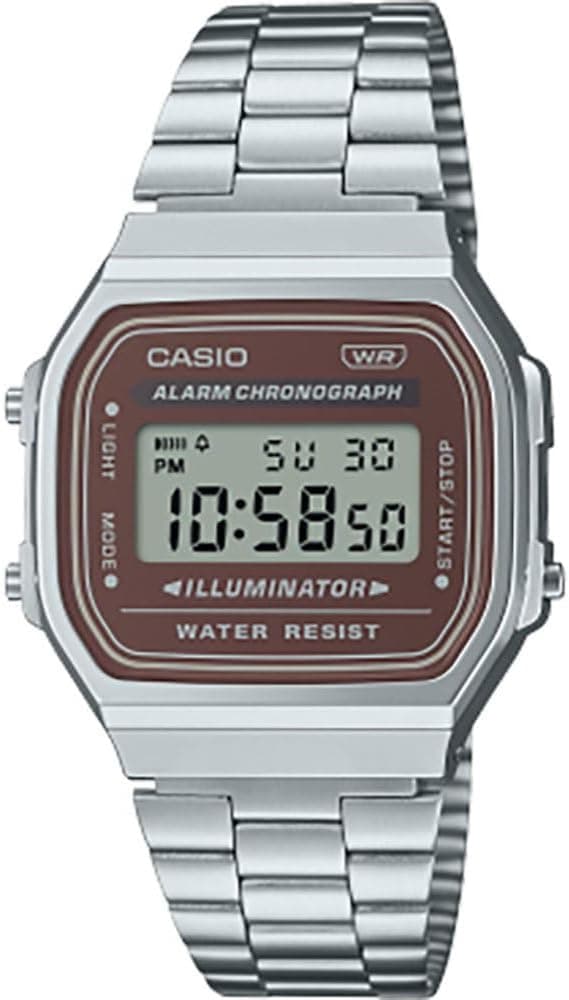 Casio A168WA-5AYES | Relógio digital unissexo com bracelete em aço inoxidável