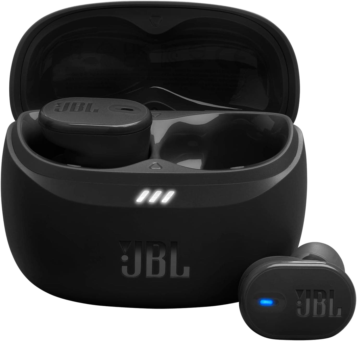 JBL Tune Buds 2, auriculares sem fios com cancelamento de ruído. 48 horas de autonomia, IP54 resistente à água e ao pó, conexão multiponto, design ergonómico e intraural fechado, preto