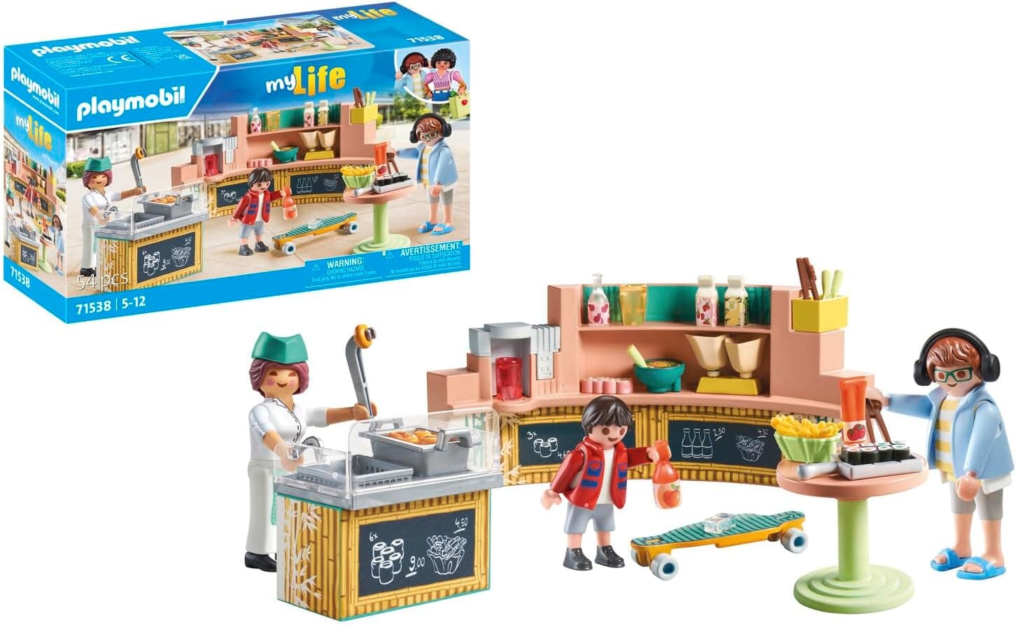 PLAYMOBIL myLife 71538 | Cantina de brinquedo com acessórios de comida para crianças a partir dos 5 anos