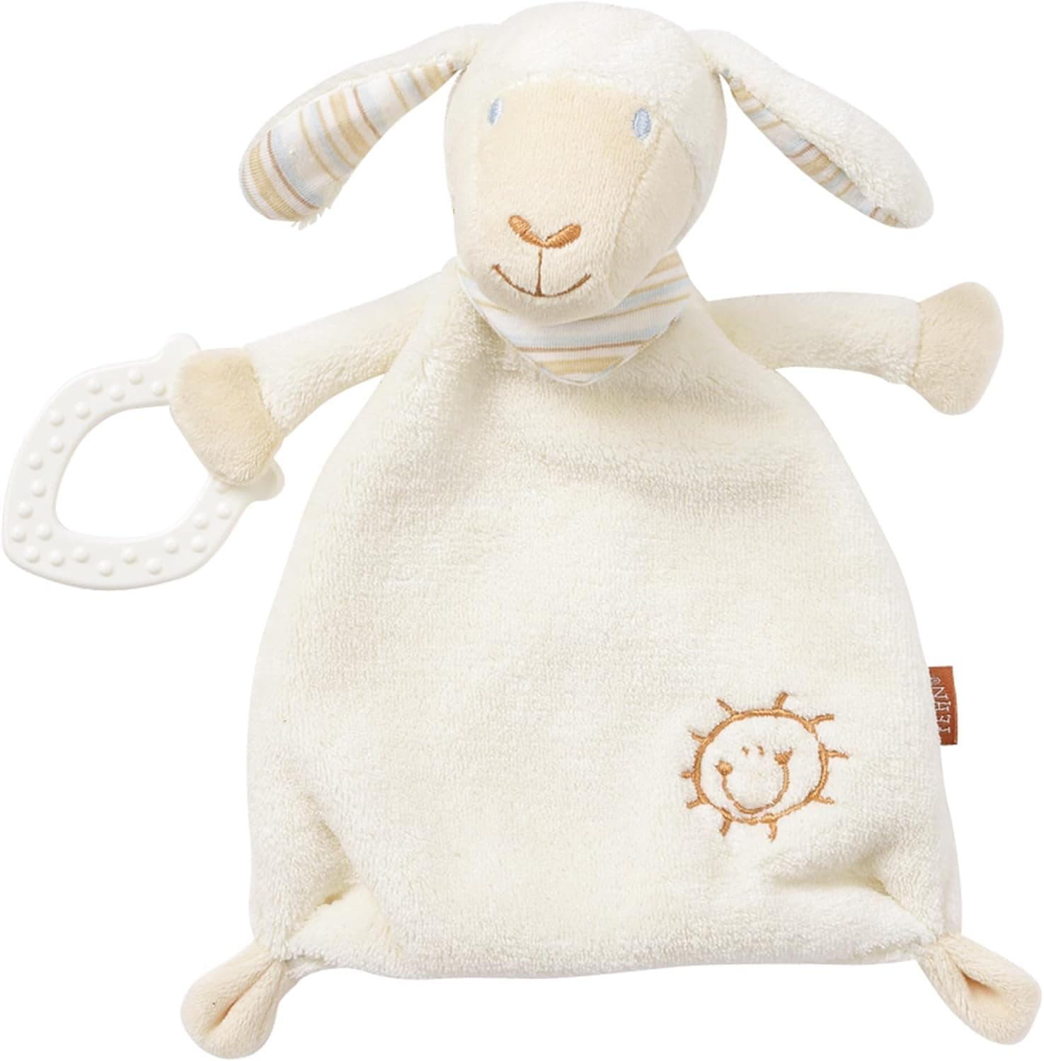 Fehn peluche bebé ovelha, peluche para recém-nascidos, ajuda para dormir peluche chupeta de tecido, peluche para dormir de tecido para bebés e crianças de 0 meses