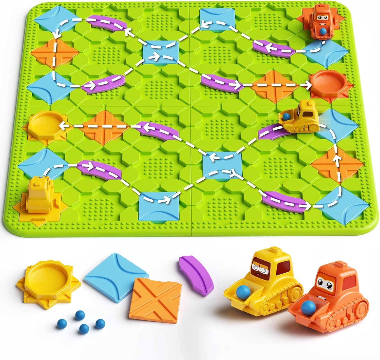 burgkidz crianças brinquedos jogos de mesa - grande lógica construtor de estradas quebra-cabeças labirinto jogos multiplayer brinquedos para 4 5 6 7 anos meninos meninas