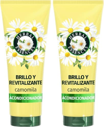 Herbal Essences Brilho & Revitalizante | Amaciador de camomila vegano para cabelo baço e encrespado, 250 ml
