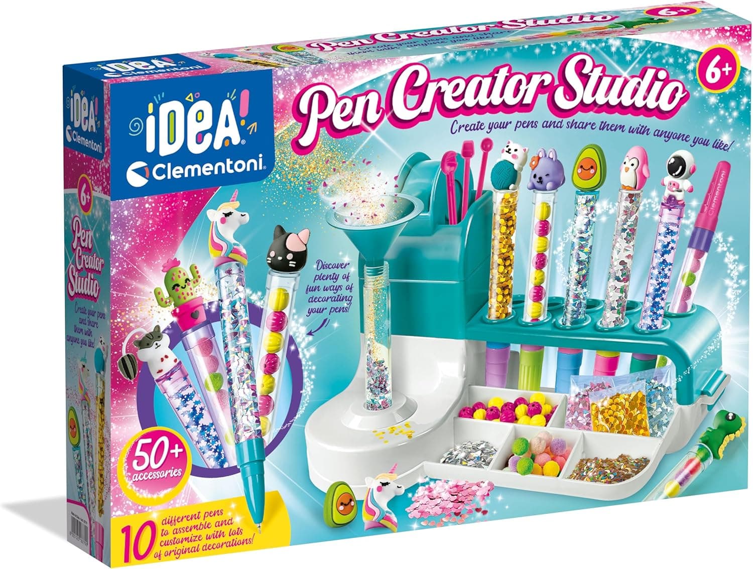 Clementoni - 18779 - Ideia - Workshop de canetas - um conjunto perfeito para fazer as suas próprias canetas, jogo criativo, jogo para trabalhos manuais, brinquedo 6 anos