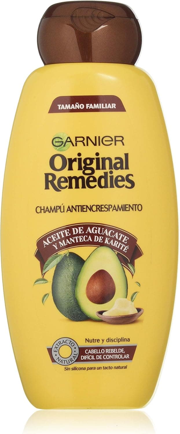 Garnier Original Remedies - champô com óleo de abacate e manteiga de carité para cabelo rebelde e escrespado, 600 ml
