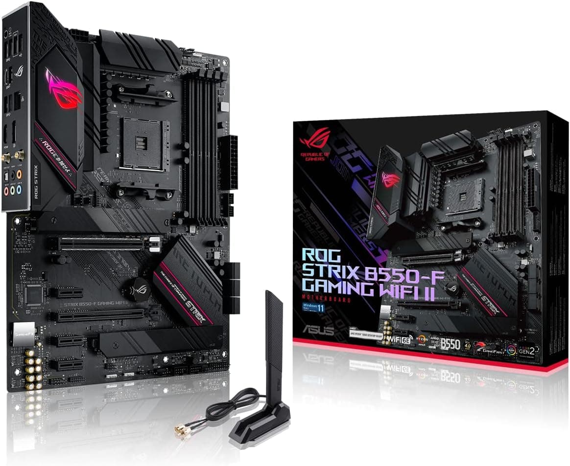 ASUS ROG Strix B550-F Gaming WiFi II, placa de base para jogos AMD B550 (PCIe 4.0, VRM de 12 + 2 fases, 2,5 GB de ethernet WiFi 6E, 2X M.2, SATA 6 Gbps, USB 3.2 Gen. 2, Aura Sync RGB), ATX