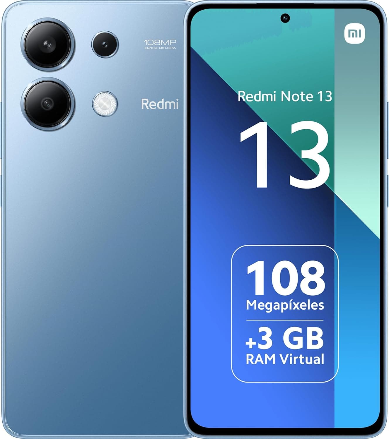Xiaomi Redmi Note 13 4G Smartphone de 8+128 GB, ecrã de 6,67" AMOLED FHD+ 120Hz, Snapdragon 685, câmara tripla de até 108MP, carregamento rápido de 33 W, azul