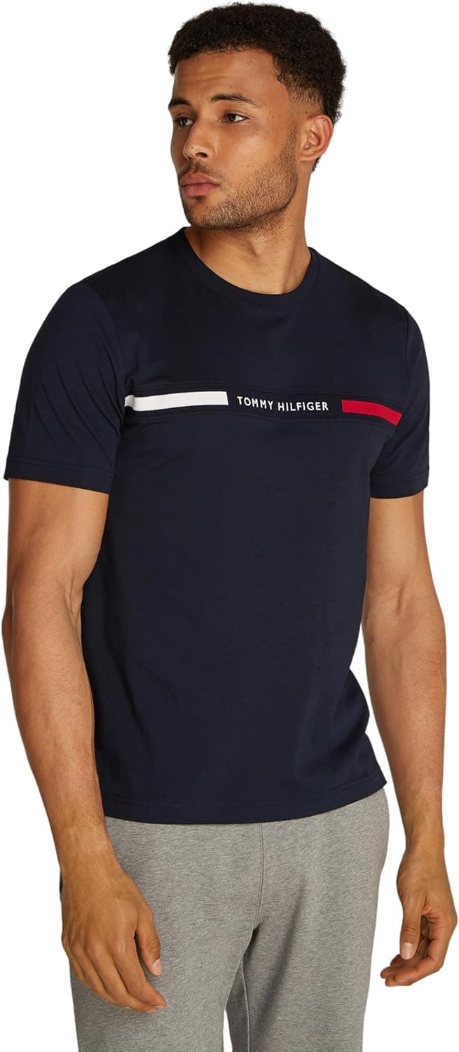 Tommy Hilfiger T-shirt de manga curta para homem com decote redondo