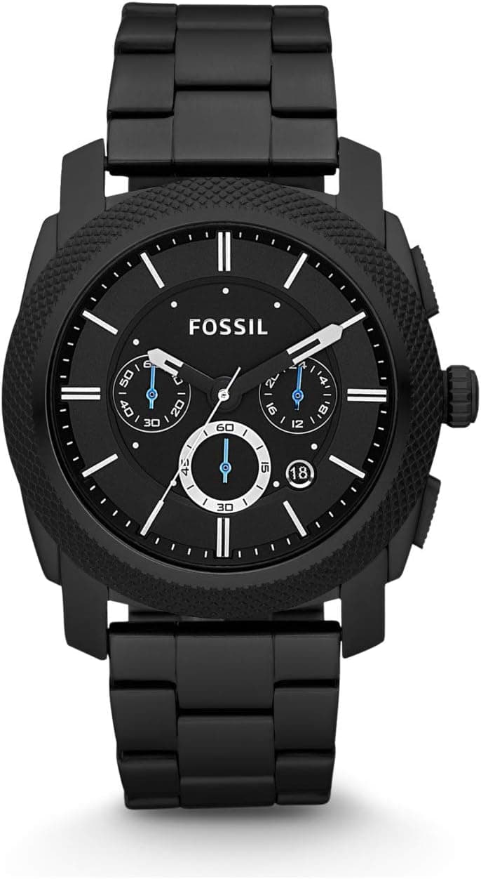 Fossil FS4552IE Machine Relógio para homem, movimento cronógrafo com correia de aço ou pele