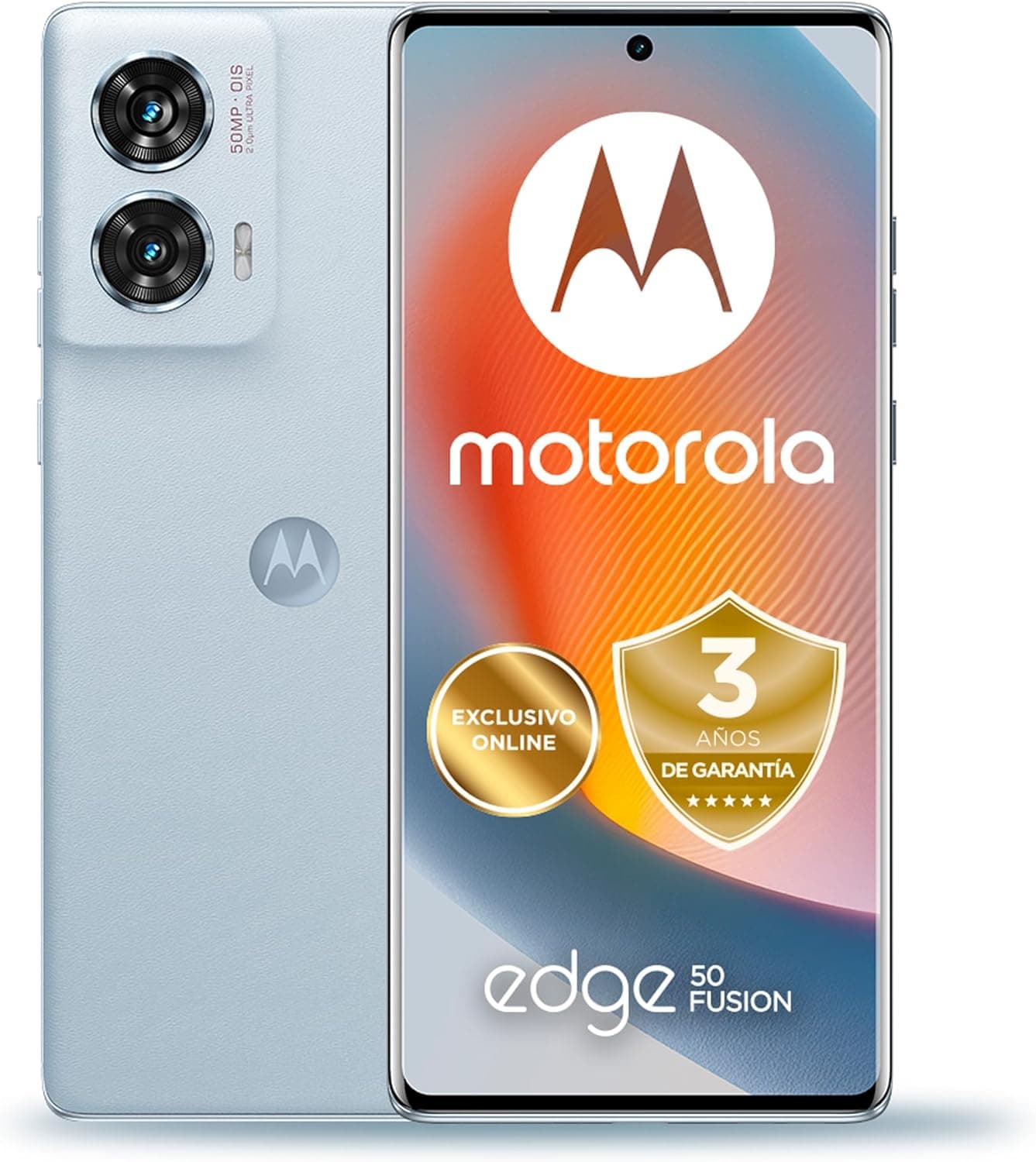 Motorola Edge 50 Fusion 16 GB (8 GB RAM Boost)/256 GB, ecrã curvo de 6,67" e Dolby Atmos, IP68, sistema de câmaras ultra pixel de 50 MP, 5000 mAh, carregamento TurboPower de 68 W (Incluído), duplo