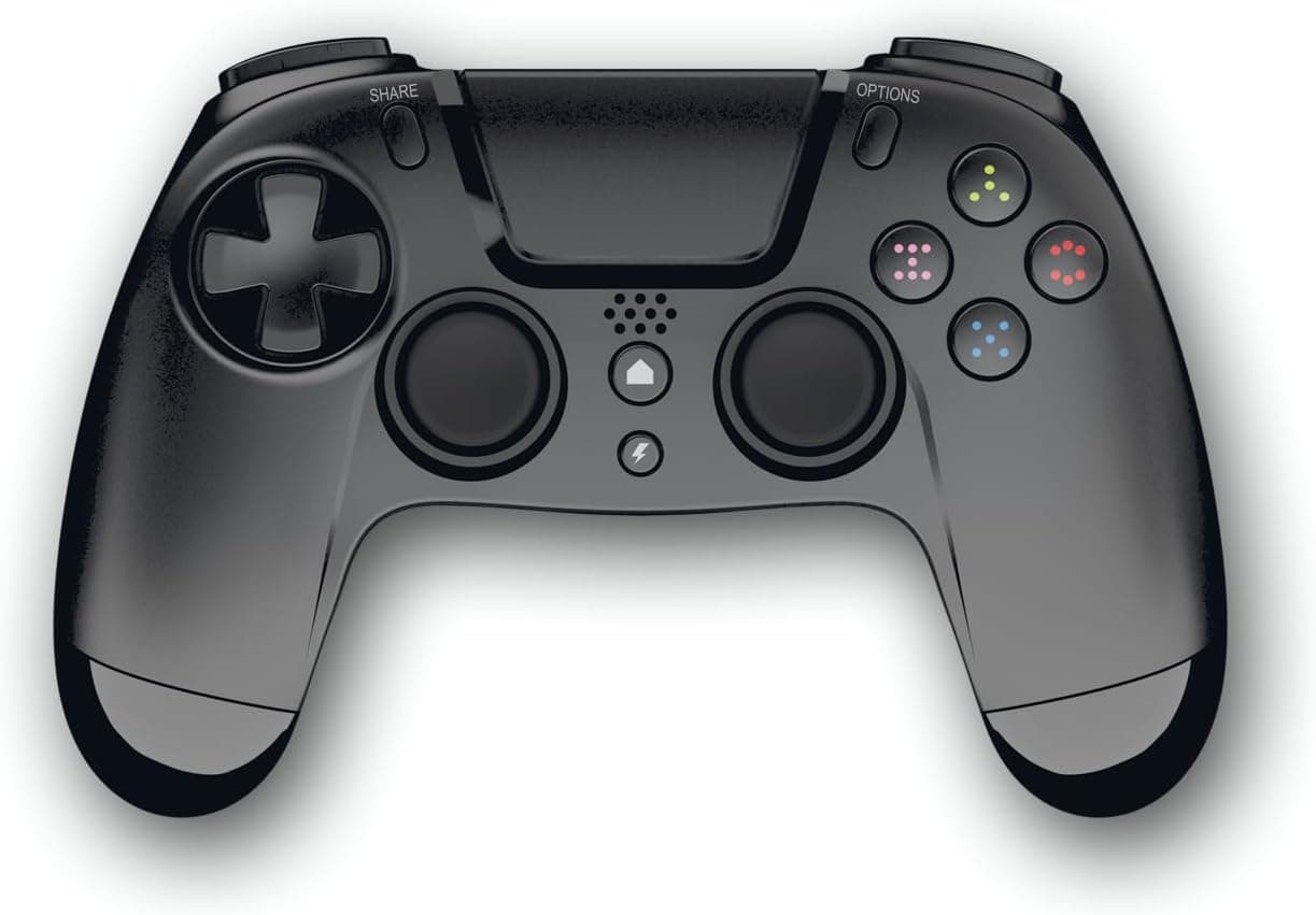 Gioteck - Vx4 - Comando sem fios PS4, controle sem fio Bluetooth, porta de áudio de 3,5 mm, suporta vibrações e movimentos, compatível com PS4 e PC, preto (Windows 8.1)