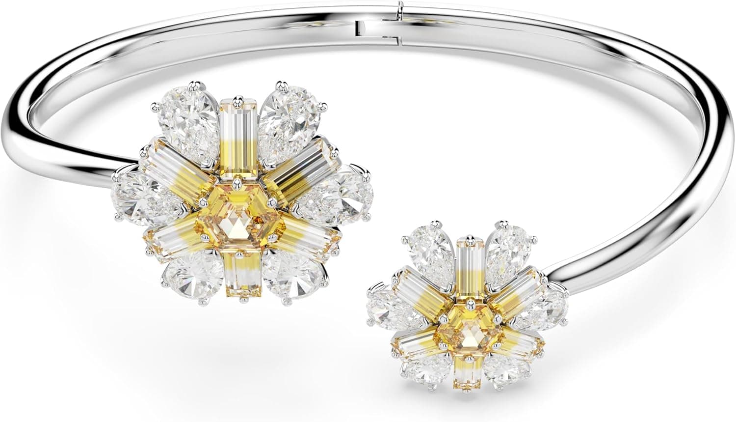 Swarovski Idyllia, Bracelete Idyllia Flor, Amarelo, Lacado a ródio