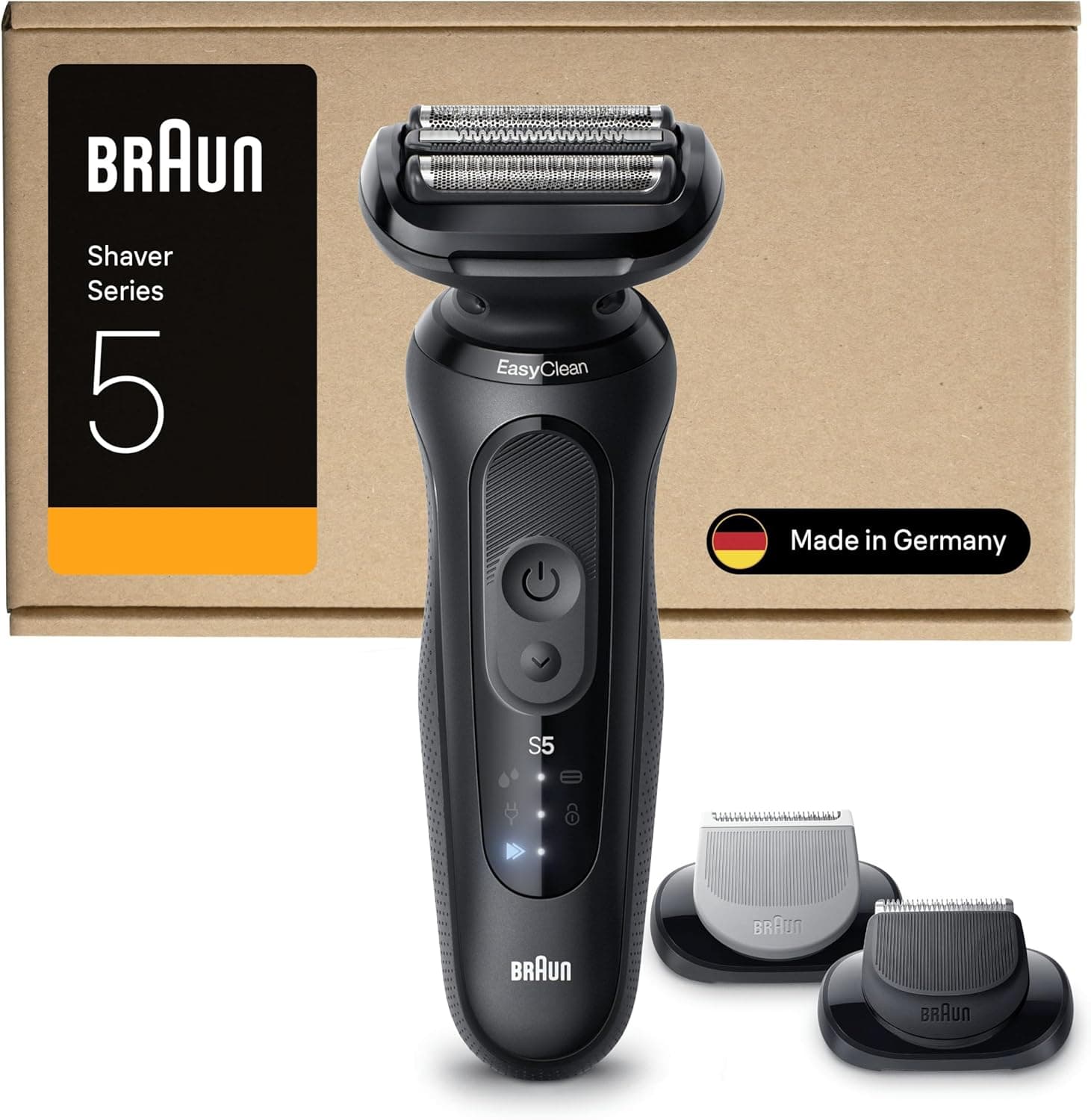 Braun Series 5 52-N1650SI | Máquina de barbear elétrica para homem com uso a seco e molhado, aparador corporal e estojo de viagem