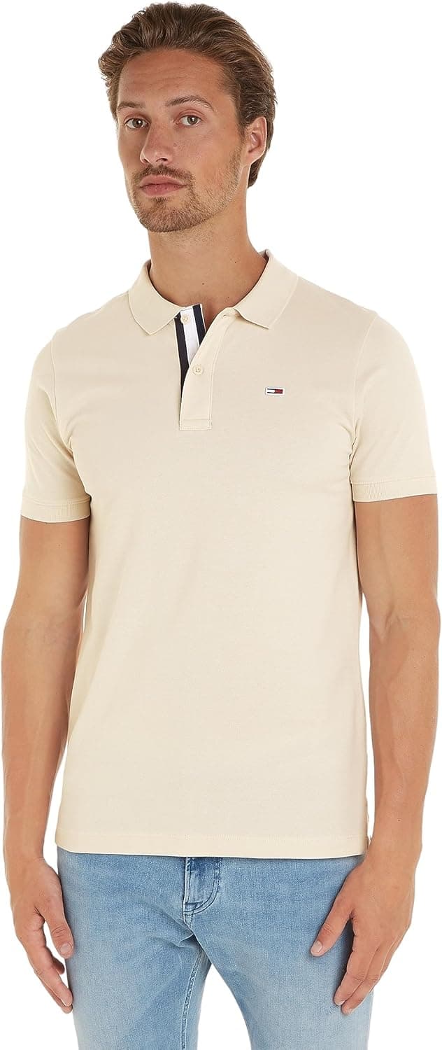 Tommy Jeans Men Short-Sleeve Polo Slim Fit para homem
