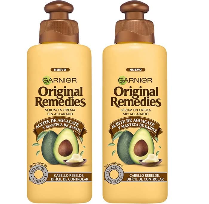 Garnier Original Remedies óleo de abacate e manteiga de karité tratamento capilar óleo em creme para cabelo rebelde e frisado - 200 ml x 2